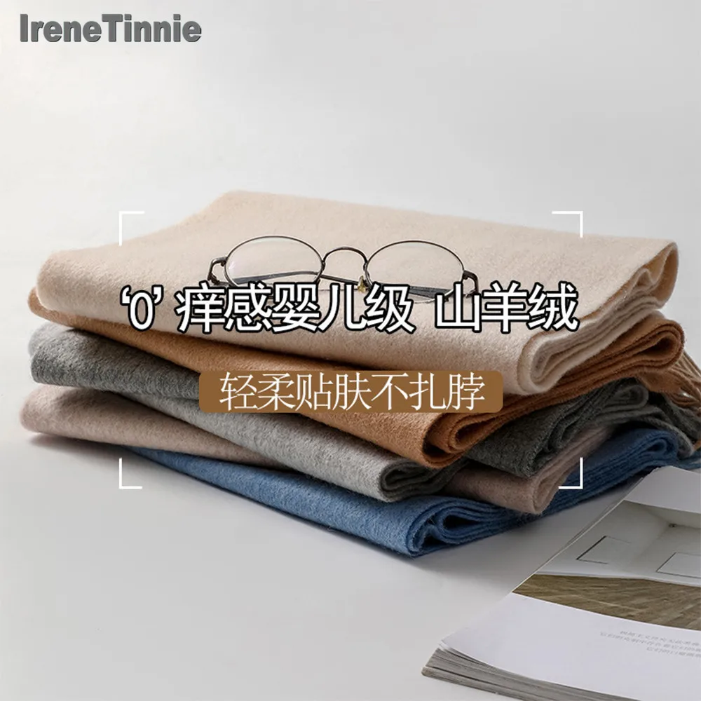 IRENE TINNIE Fashion Thickening Scarf Cashmere Woman&Men Wool Ladies Scarf Warm Checkered Scarf Women's Winter Scarves 30*180Cm