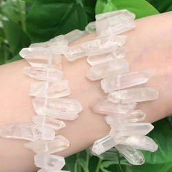 Natural Rock White Crystal Quartz Beads Raw Wand Quartz Healing Point Mineral Specimen Energy Drilled Stone For Jewelry Making