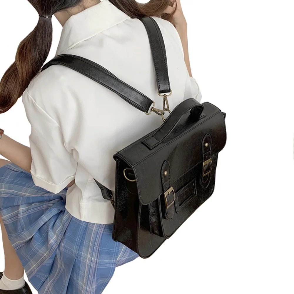 Movie Wednesday Cosplay Student Backpack Retro PU Leather School Shoulder Bag Handbags Totes Halloween Xmas Gifts