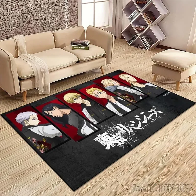 Tokyo R-Revengers Pattern Rug Carpet for Living Room Bathroom Mat Carpet for Bedroom Kid's Room Home Decor Anime Rug