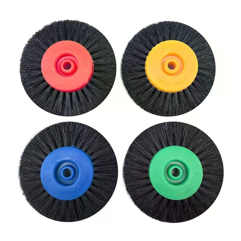 /ACR/4C Plastic Core Colorful Long- Boar Bristle Brush - 68/78mm Diameter, Gold Silver Copper Polishing & Grinding Brush