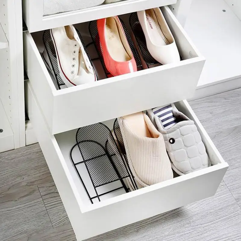 Double Layered Storage Shoe Rack Placing Shoes Shoe Rack Durable Sturdy Iron Double Layers Shoe Organizer Home Storage