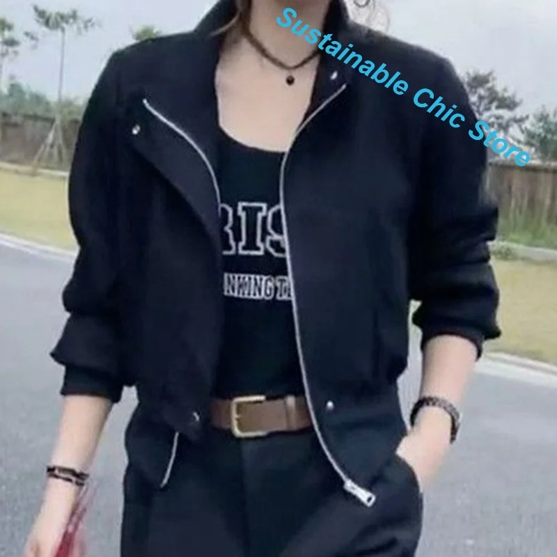 French style fashion design sense baseball uniform jacket female short spring and autumn new small casual Joker jacket top.