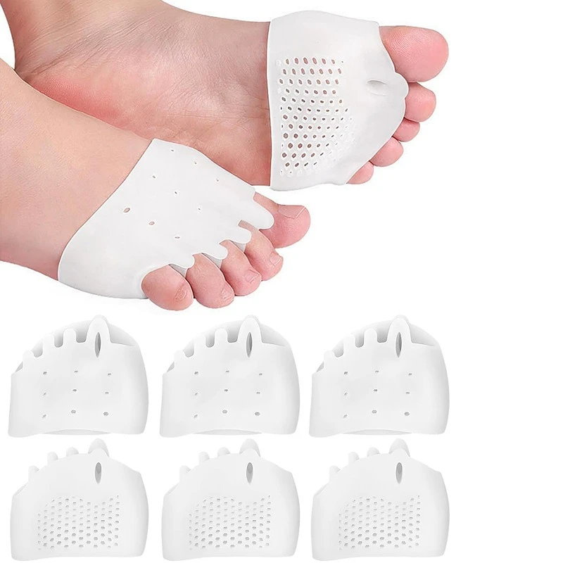

Silicone Five-hole Honeycomb Forefoot Pads Metatarsal Pad Gel Foot Care Pain Relief Cushions Women Toe Separator Hallux Valgus