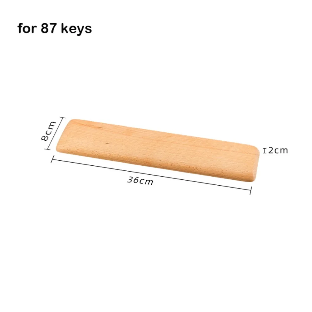 Nowa drewniana podkładka pod nadgarstki do klawiatury 60/87/104 klawiszy, odporna na plamy, ergonomiczna podkładka pod dłonie z drewna orzechowego do klawiatur mechanicznych. — zdjęcie produktu 7