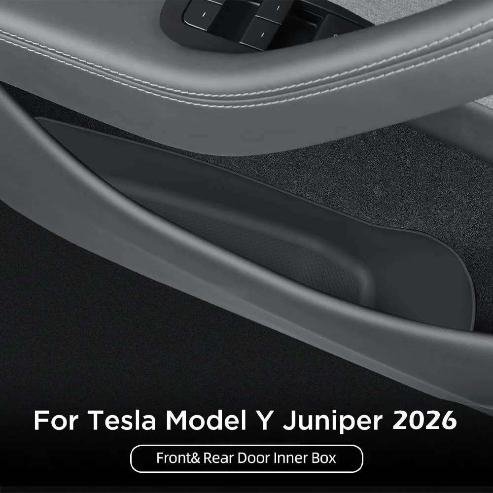 Für Tesla 2026 Model Y Juniper Model YL 6-Sitzer Türschlitz-Ablage Vordere Hintere Türgriff TPE Aufbewahrungsbox Organizer Zubehör