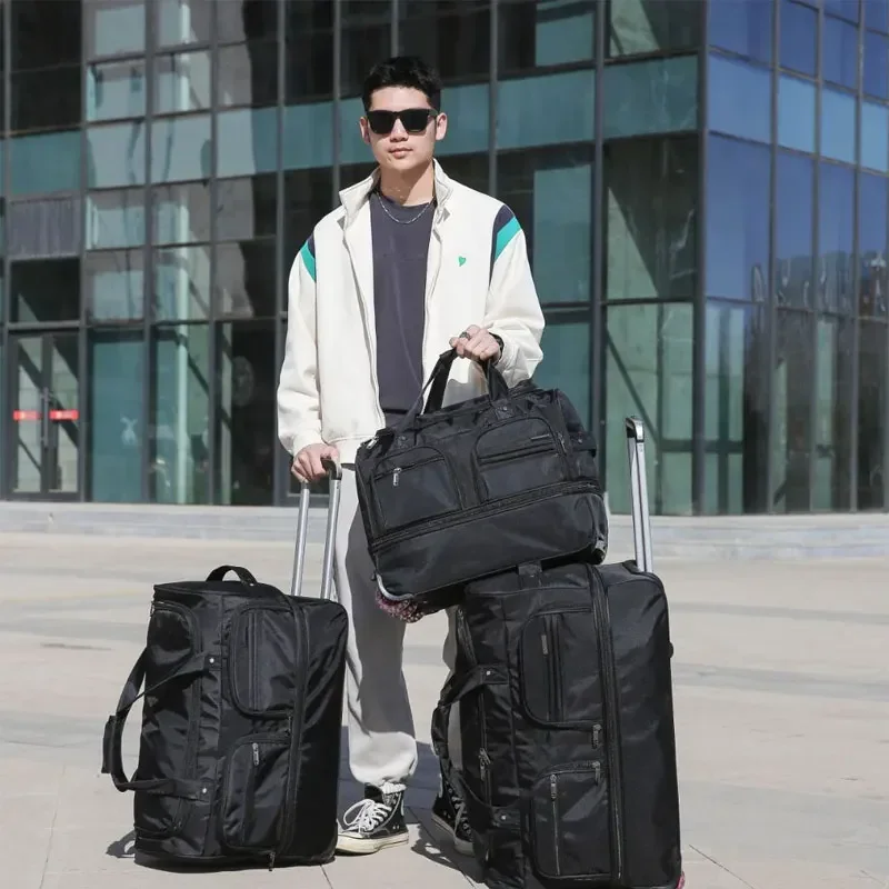 Trolley Bags Expandable Oxford Cloth Short Trip Luggage Travel Bag Large Capacity Business Boarding Cabin Suitcase on Wheels