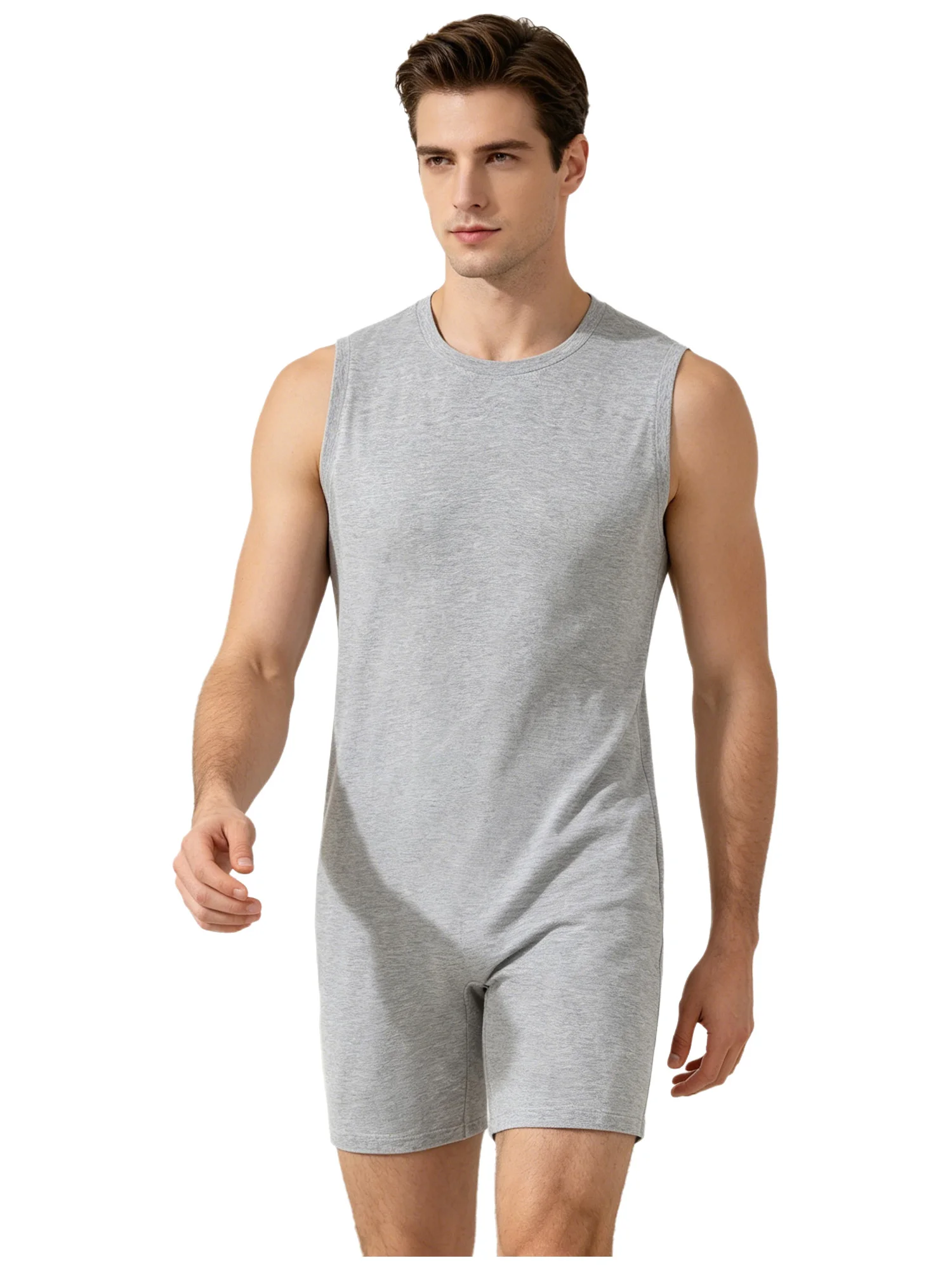 Adult Adaptive Jumpsuit Alzheimer Patients Anti-Strip Special Need Clothing Crew Neck Short Sleeve Back Zipper One Piece Rompers