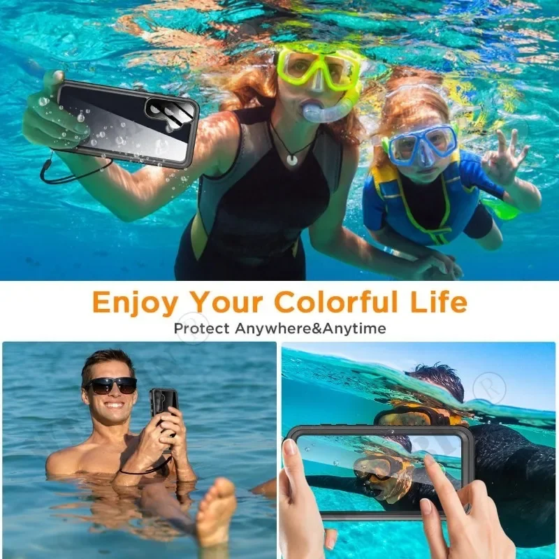 Funda impermeable IP68 para Samsung S24, S23, S22, Ultra Plus, A55, A35, A15, Metal, aluminio, buceo, natación, deportes al aire libre