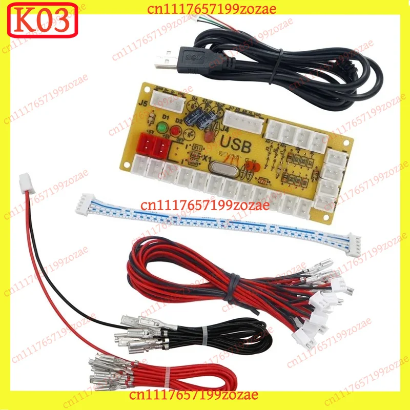 K03 5V USB LED Arcade Game Encoder Board Zero Delay for Raspberry Pi Joystick Push Button Cable, Replacement Parts
