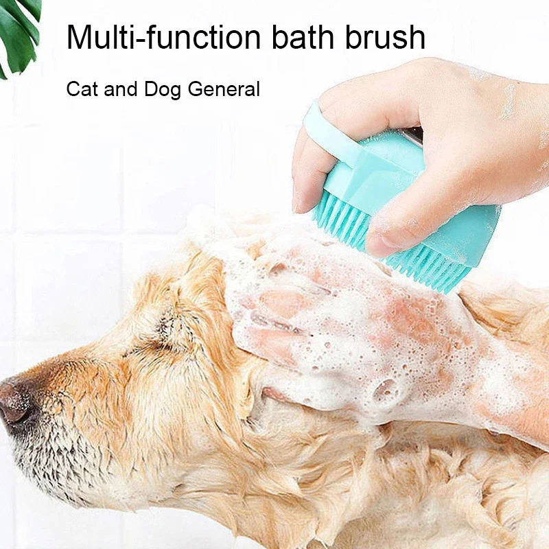 Pet Bathing Brush Soft Silicone Massager Shower Gel Bathing Brush Clean Tools Comb Dog Cat Cleaning Grooming Supplies