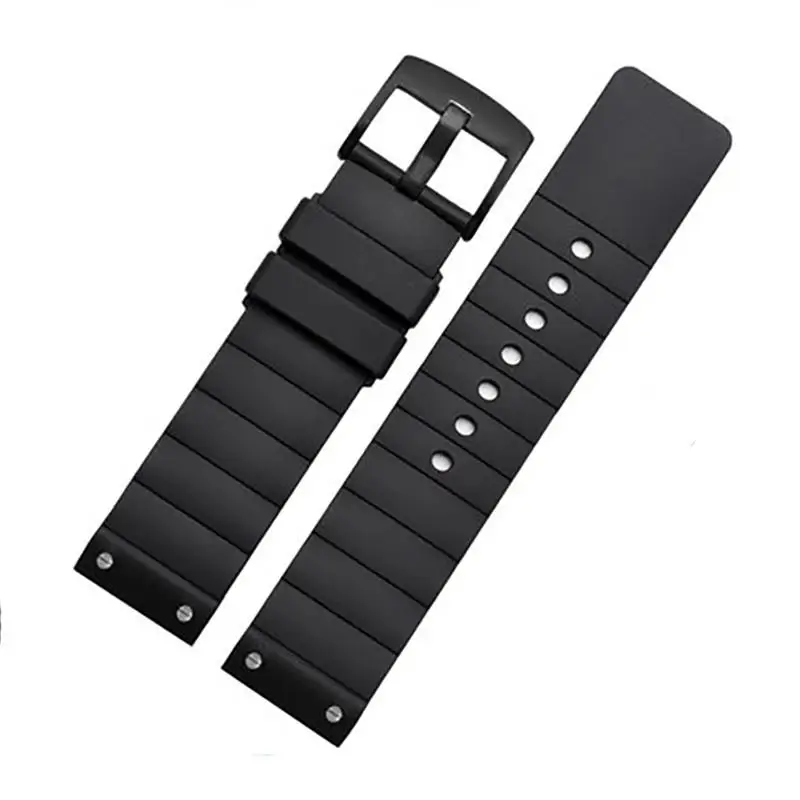 

SCHIK Silicone Watch Band Accessories,For Cartier W20121U2 Santos100 Silicone Watchband Soft Rubber Sports Strap Men and