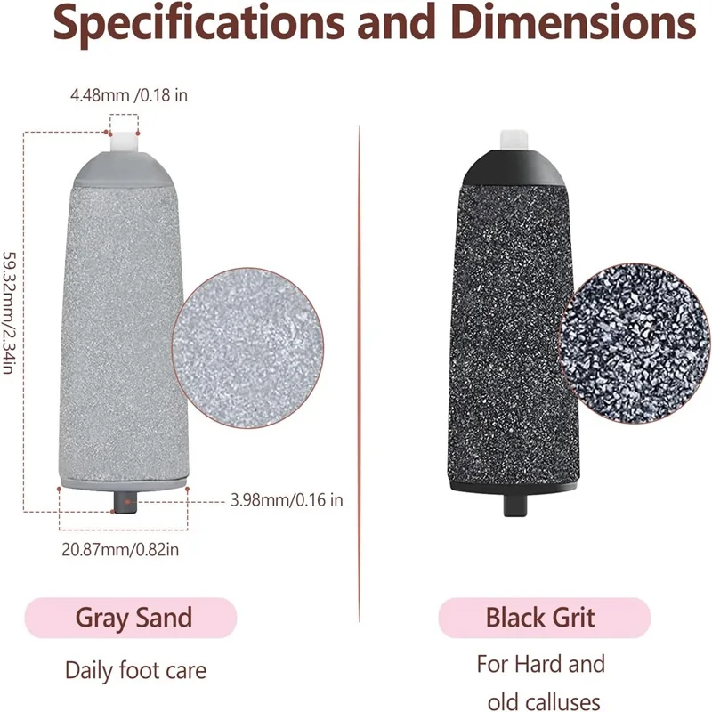 8 قطعة عجلات دوارة القدم فرك رئيس أدوات باديكير عبوة ملف استبدال رؤساء بكرات استبدال الأسطوانة القدم #2