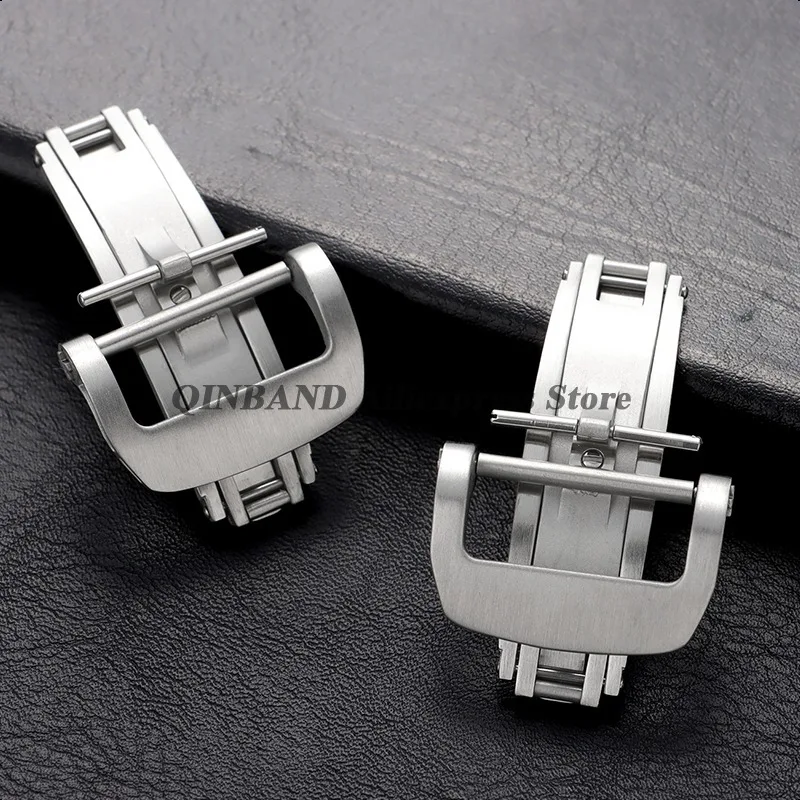 18/20 مللي متر الفولاذ المقاوم للصدأ مشبك ساعة ل ريتشارد ميل مزدوجة الصحافة للطي فراشة مشبك نشر المشبك حزام ساعة زر