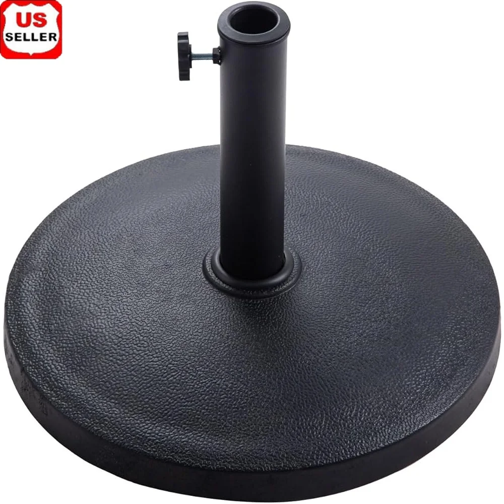 

22 lb Heavy Duty Round Umbrella Base Stand Patio Market Adjustable Holder Fits 1.5 to 1.9 Inch Poles