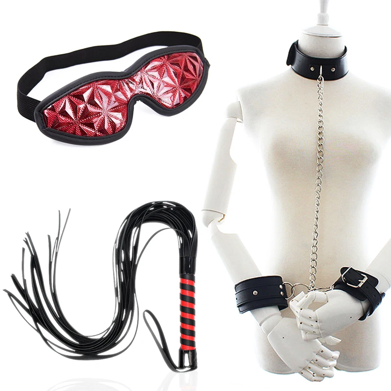 

Adult Erotic Games Bdsm Three Piece Bondage Fixed Binding Handcuffs Fetish Role Play Eyeshade Slave Femdom Whip Sex Toys Couples