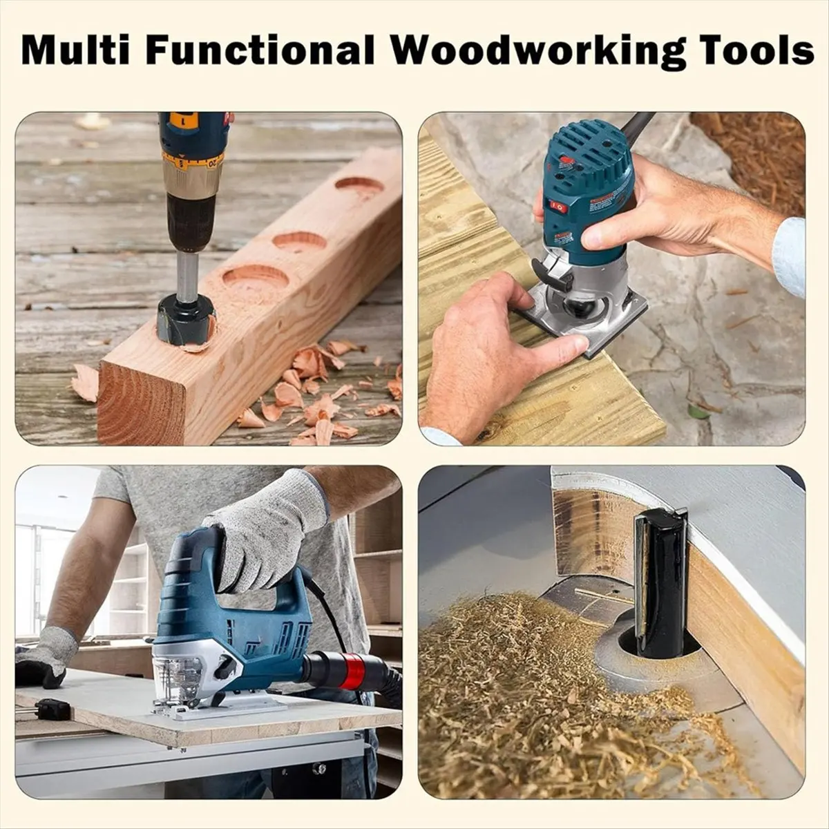 A008 Double Fluted Straight Cut Router Bit Set 1/4 Shank, Router Drill Bit, Woodworking Tools Milling Cutter for Grooving