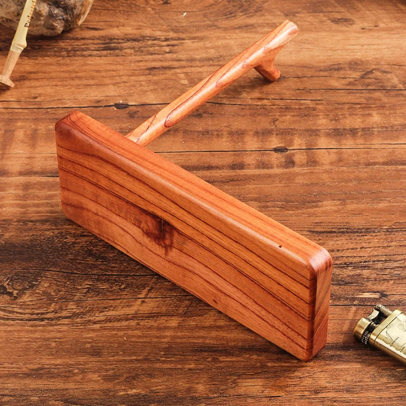 Solid Wood Vertical Type Holder, Long Handle Reading Pipe, Display Pipe, Tobacco Pipe, Display Stand, Smoking Accessories