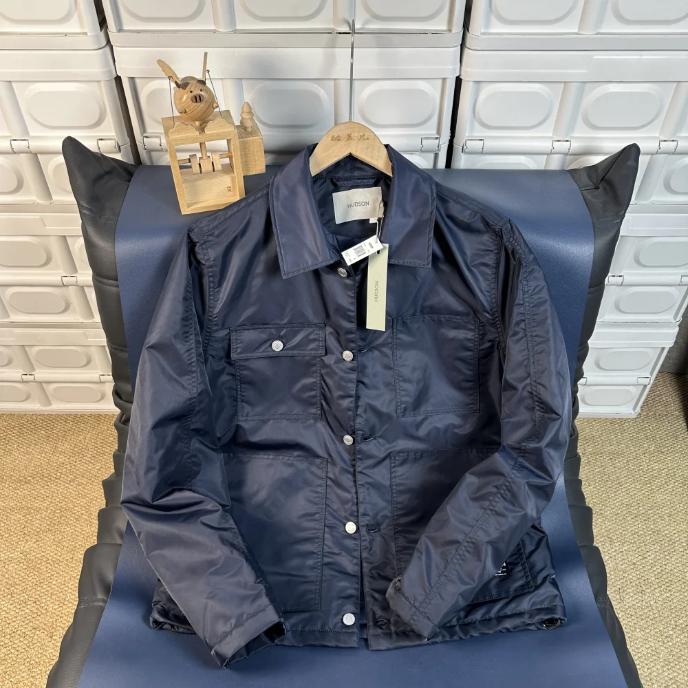 American High-End Men's Autumn Winter Nylon Metal Luster M65 Multi-Pocket Workwear Style Collar Cotton Jacket Coat
