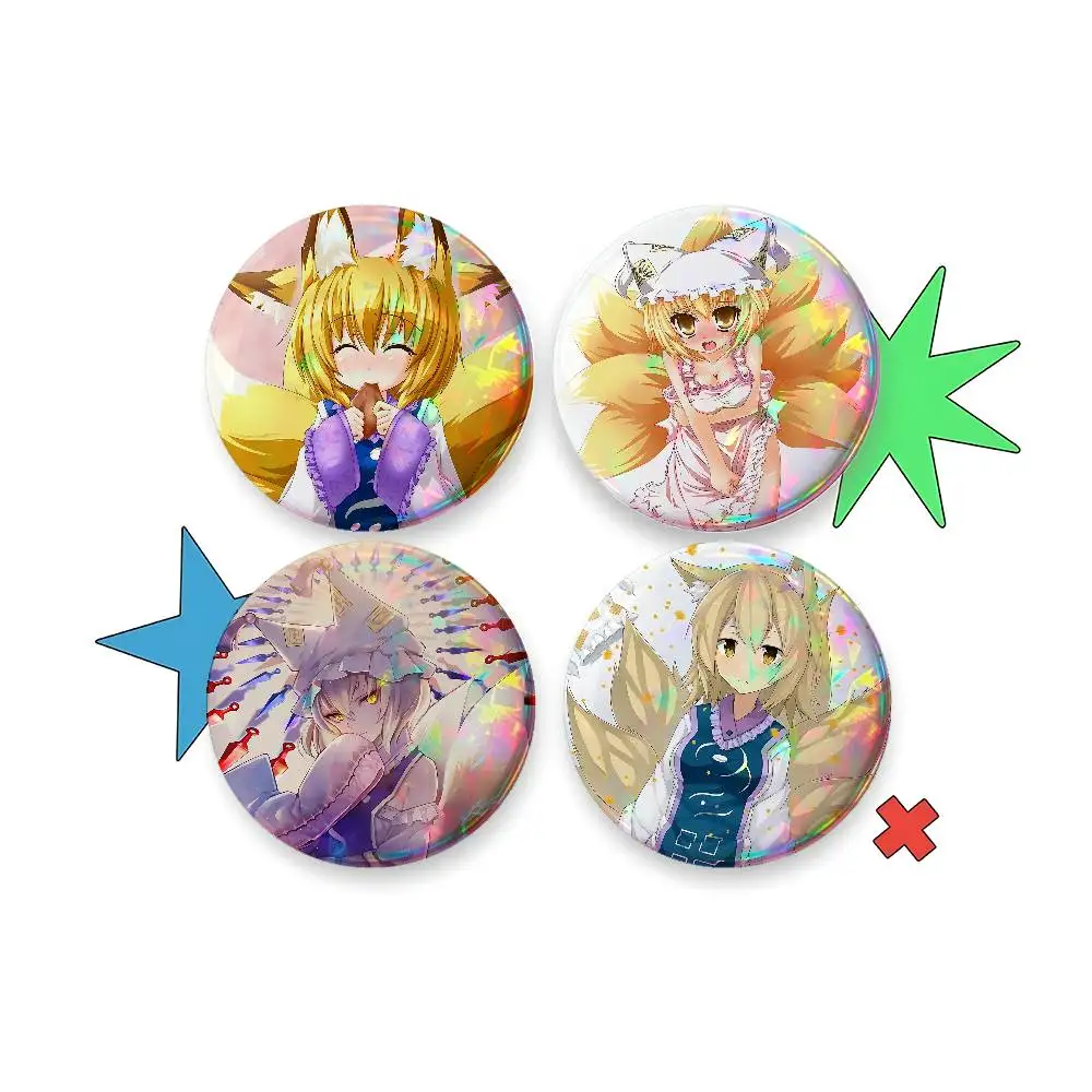 Anime Ran Yakumo For Badge Custom Laser Hologram Enamel Pin Badge Metal Lapel Brooch For Clothes Bag Accessory Gift