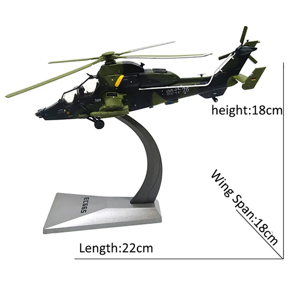 1/72 Scale Alloy Eurocopter Tiger Helicopter EC-665 Military Aircraft Fighter EC665 for Collection Room Decoration