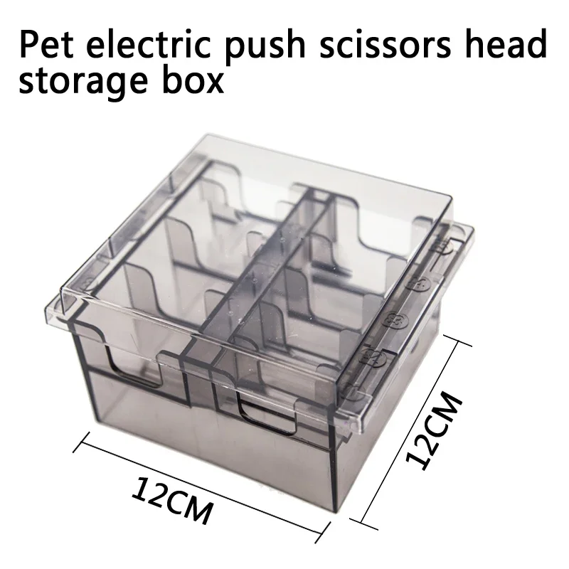 Pet Electric Push Scissors Head Storage Box Shaving Tool Box Parts Organizer Caliper Limit Comb Box for Pet Grooming