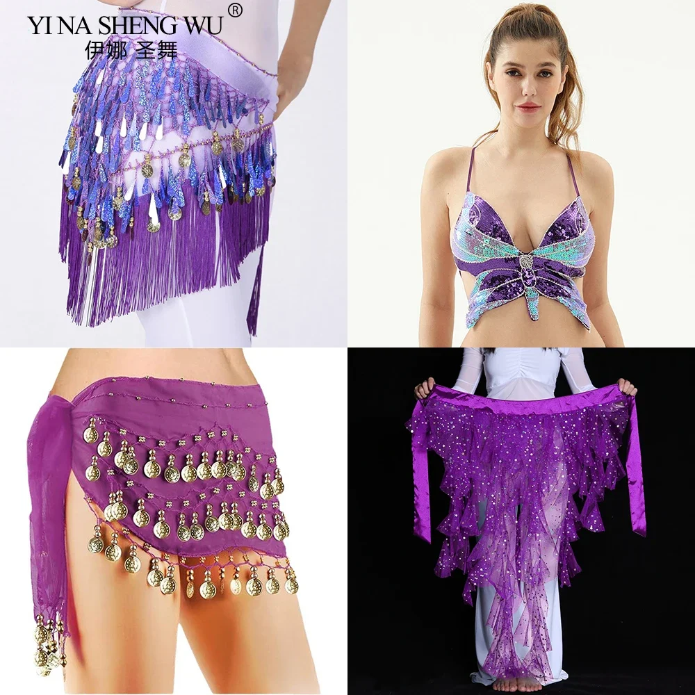 Sexy Butterfly Crop Top 3Pcs Sequins Dance Wear Mini Skirt Women Clothes Jupe Femme Belly Dance Skirts Ladies Faldas Performance