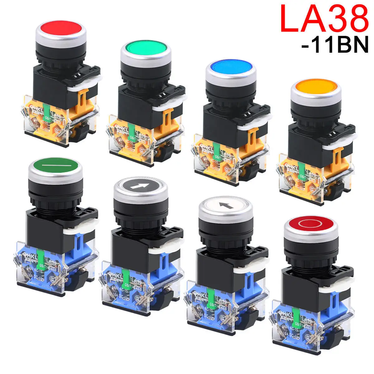 LA38-11BN ON-OFF Momentary Latching Push Button Switch LA38-01BN 22mm Circular Small Size Flat Round Panel LA38-11BNZS LA38-10BN