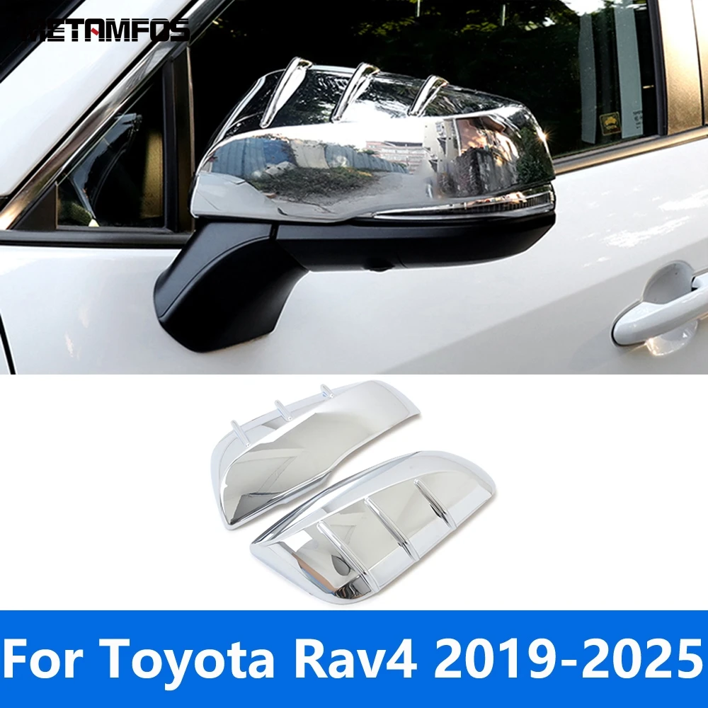 

For Toyota Rav4 Rav 4 2019-2024 2025 Carbon Fiber Rearview Side View Mirror Cover Trim Protection Cap Accessories Car Styling