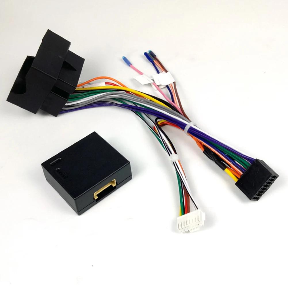 Car Radio Connection Cable + CAN Bus Decoder 16Pin Wiring Harness Adapter for Skoda and Sedan Models 2007 2018