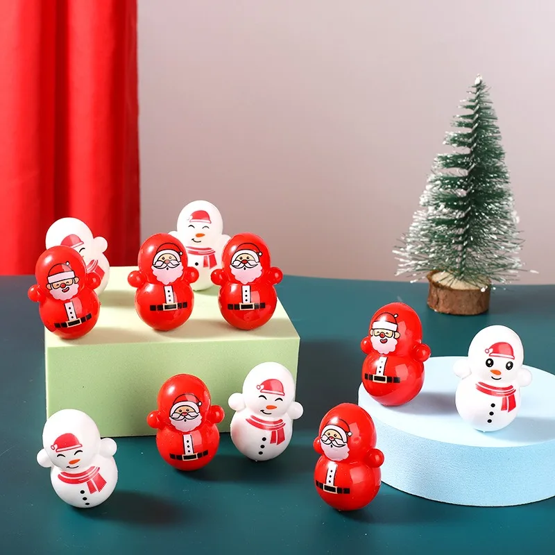 Cartoon Christmas mini tumbler Santa Claus table display children Christmas gift small toys for kindergarten