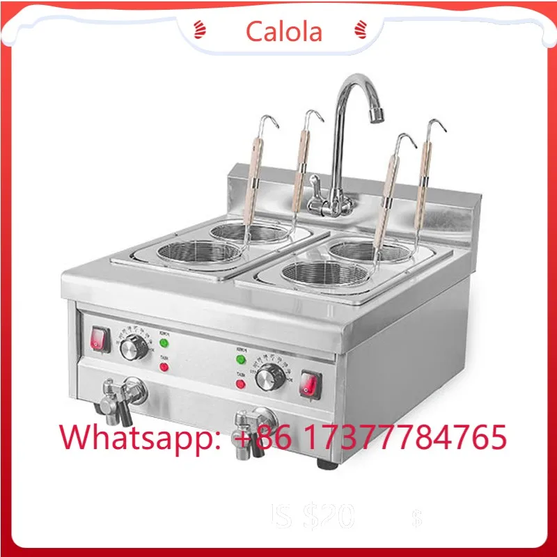 Commercial 4 Tanks Stainless Steel Noodle Boiler Stylish Pasta Cooking Stove for Restaurant