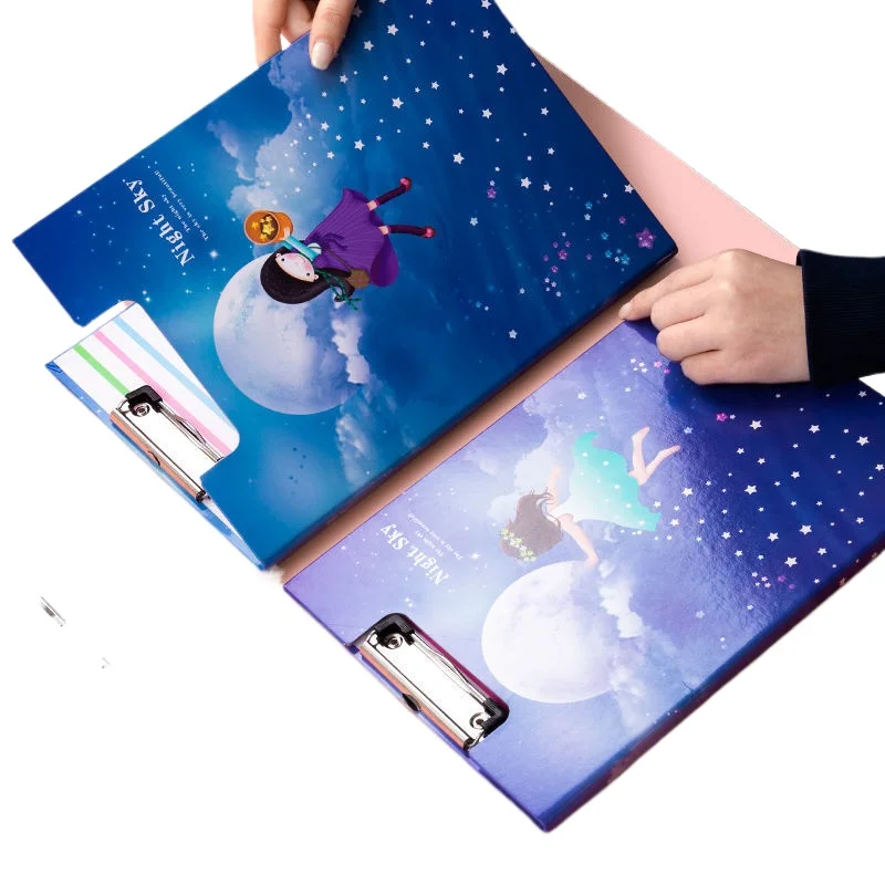 A4 Cute Cartoon Paperboard Clip Document Board Clip Writing Pad Splint Thickened Multifunctional Student Office Stationery
