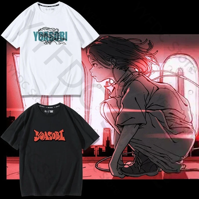 Yoasobi T Shirt From THE FIRST TAKE Fashion Cartoon Letter Print T-shirt Harajuku Men Women Summer Cotton Short Sleeve Tee Tops