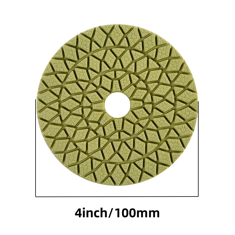 7-teiliges Set 4 Zoll 100mm Diamant-Harz-Polierpads Nass-Schleifscheibe zum Schleifen und Polieren von Stein, Granit, Marmor, Keramikfliesen – Detail 2