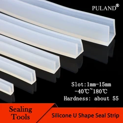 1M Silicone Rubber U Shape Seal Strip Solid Gasket Window Car Door Shower Frameless Glass Edge Weatherstrip Soft Protect