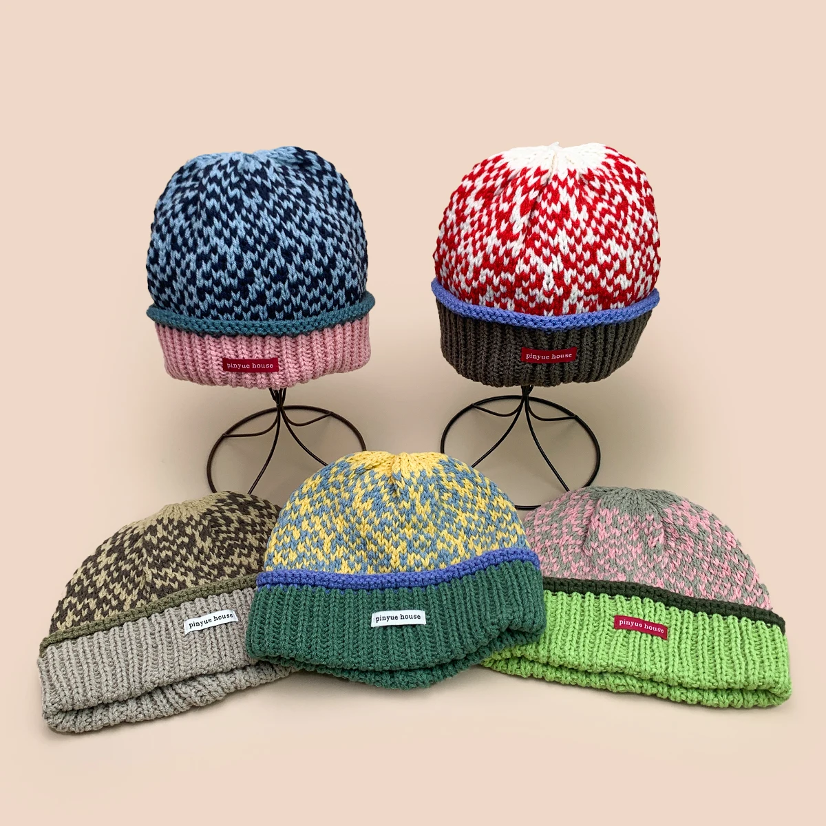Fel Island Style Patch Letters Color Block Knitted Hats New Men Women Retro Warm Fashion Outdoor Casual Versatile ins Beanies