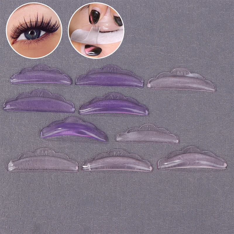 New 5Pair Silicone Eyelash Perm Pad Reusable Washable Shield Lifting Eyelash Curler Lashes Rods Makeup Tools