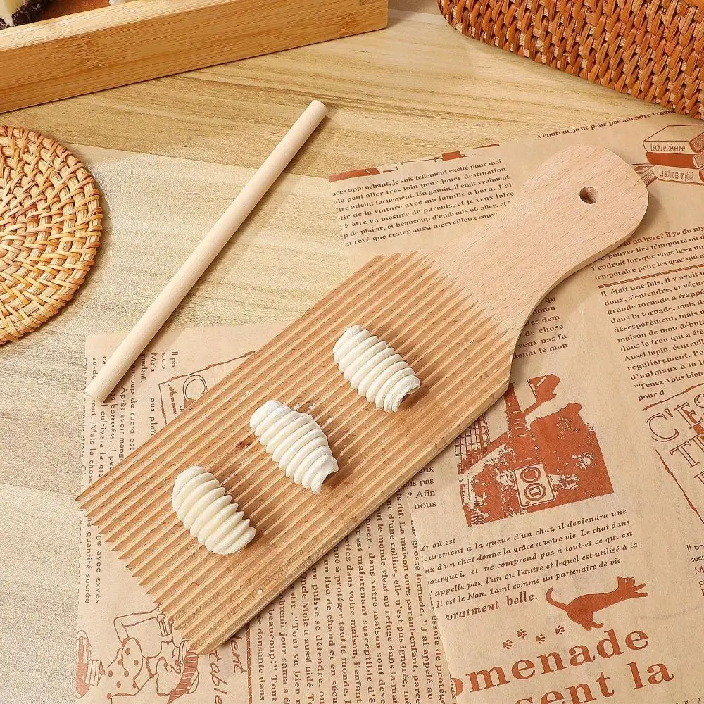 Beech Wood Gnocchi Board Professional Wear-resistance Garganelli Paddle Practical Handle Slanted Board Butter Paddle