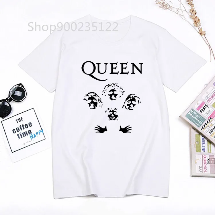 Rock Band Queen t shirt women print summer black top t-shirt graphic tees women vintage streetwear 90s harajuku tshirt female