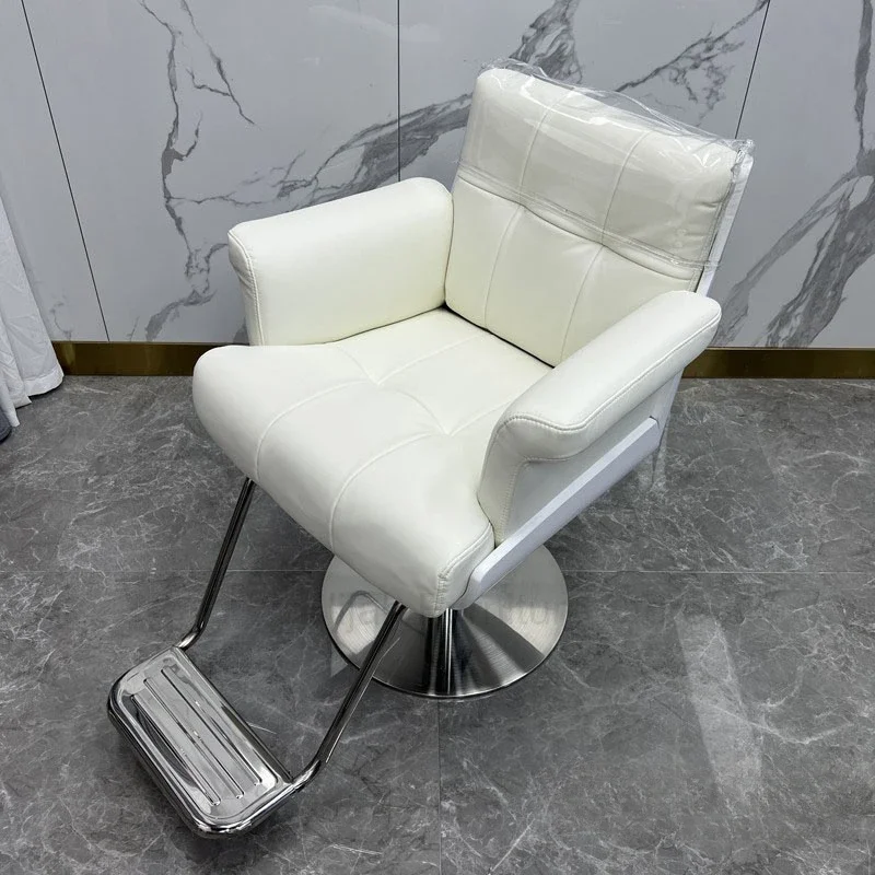 White Hairdresser Barber Chairs Stylist Cosmetic Aesthetic Luxury Barber Chairs Stool Makeup Silla Giratoria Salon Furniture