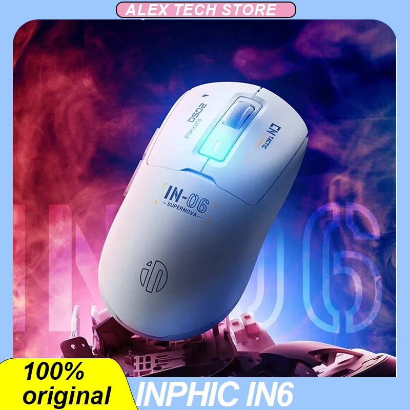 

Inphic In6 Wireless Mouse 3mode 2.4g Bluetooth Paw3395 Sensor Engineering Long Endurance Customized Lightweight Gaming Mouse