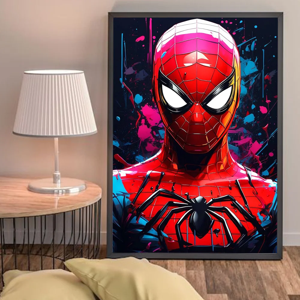 Marvel Spiderman Diamond Painting Avengers 5D Drill Mosaic Hero Cartoon Picture Of Rhinestones Child's Gift Art Wall Decor