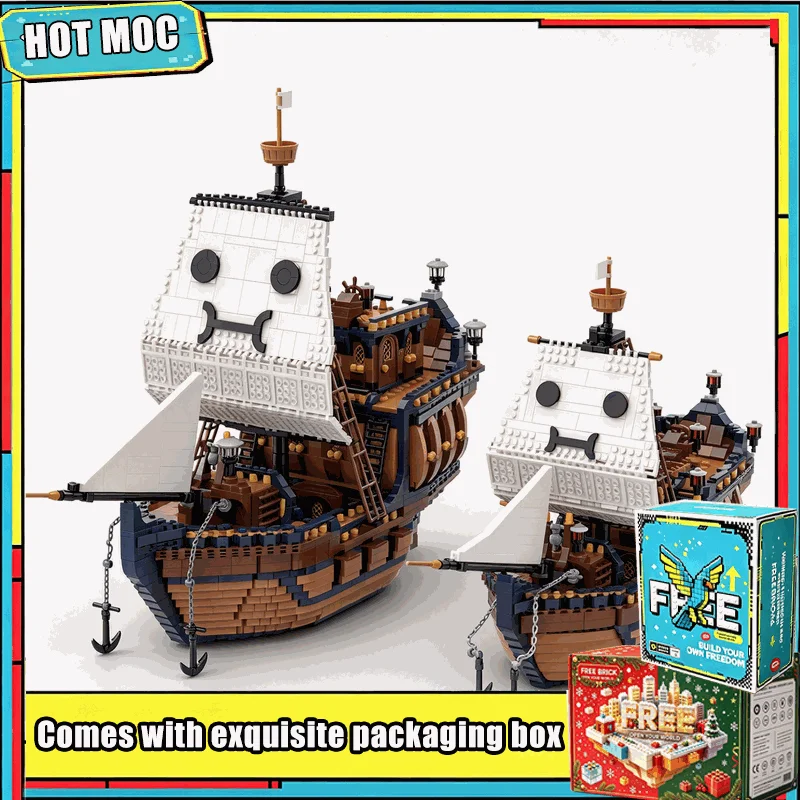 NEW 5525 PCS MOC Classic Pirate Sailing Ship Large Scale Building Blocks Set Custom Puzzle DIY Assembly Display Model Toy Gifts