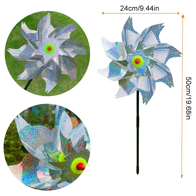 Drive Bird Windmill Factory Direct Supply Garden Tools Orchard Balcony Laser Anti-bird Colorful Windmill Funny Fashion