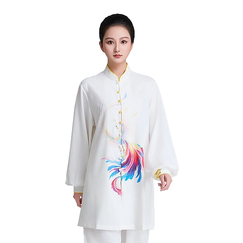 Women's White Tai Chi Suit New Arrival 2026 Baduanjin Martial Arts Performance & Training Wear 3-Piece Set Spring/Autumn for Adu