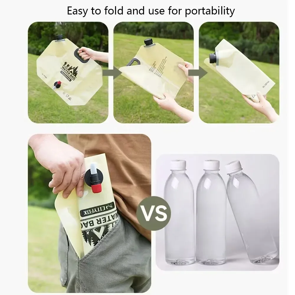 Outdoor Water Storage Bag 8L With Faucet Valve Travel Camping Food Grade Large Capacity Portable Foldable Plastic Water Bag image 6