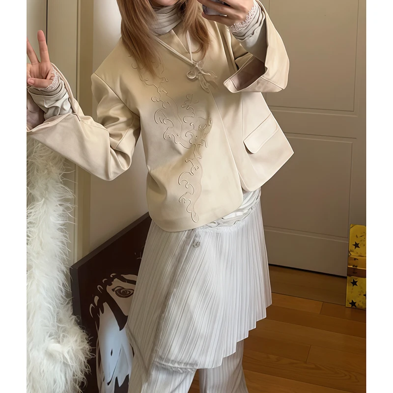 RORORIRI, Pantalones De pierna ancha De nicho coreano, traje falso De dos piezas, Falda plisada, Pantalón largo, Pantalones picantes para chica Y2k, Pantalones De Mujer