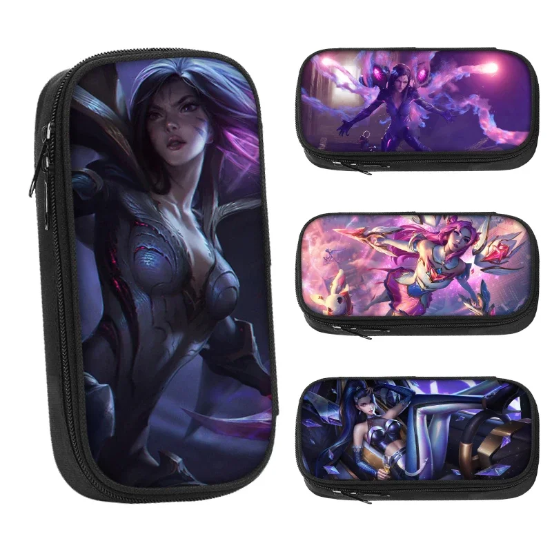 21cm X 10cm League of Legends KDA Akali Eve Kaisa Popular Game Peripheral Character Custom Stationery Large Capacity Pencil Case