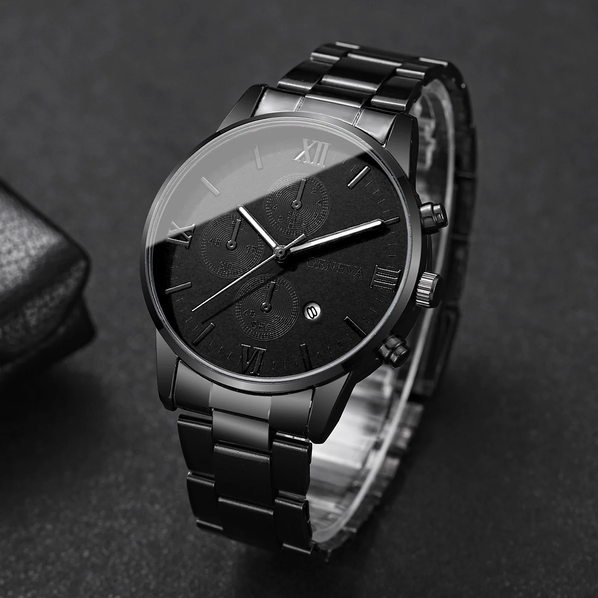 패션 남성 가죽 쿼츠 손목시계 스포츠 시계 남성 시계 고급 비즈니스 캘린더 시계 남성용 시계